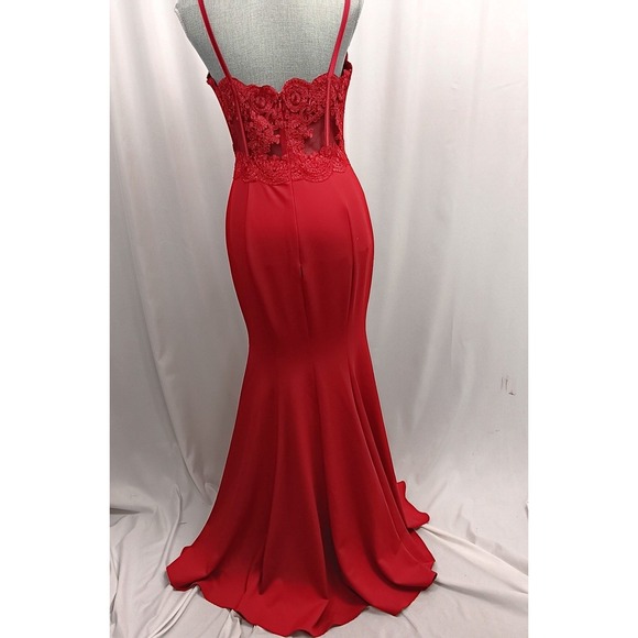 Floor Length Red Dress Size 8  [1187] - Picture 6 of 11